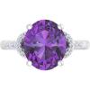 imageMartha Stewart 4 12 Carat Oval Shape Gemstone Ring with Lab Grown Diamonds in Sterling Silver Choose Your GemstoneAmethyst