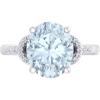 imageMartha Stewart 4 12 Carat Oval Shape Gemstone Ring with Lab Grown Diamonds in Sterling Silver Choose Your GemstoneAquamarine