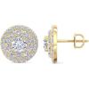 imageMartha Stewart 4 Carat Lab Grown Diamond Halo Stud Earrings In 14K Gold Lab Grown Diamond Earrings for Womenyellowgold