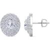 imageMartha Stewart 4 Carat Lab Grown Diamond Halo Stud Earrings In 14K Gold Oval Shape Lab Grown Diamond Earrings for Womenwhitegold