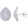 imageMartha Stewart 4 Carat Lab Grown Diamond Halo Stud Earrings In 14K Gold Pear Shape Lab Grown Diamond Earrings for Womenwhitegold
