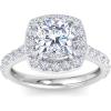 imageMartha Stewart 4 Carat Lab Grown Diamond Ring Halo Diamond Engagement Ring in 14 Karat Goldwhitegold