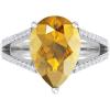imageMartha Stewart 5 12 Carat Pear Shape Gemstone Ring with Lab Grown Diamonds in Sterling Silver Choose Your GemstoneCitrine