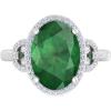 imageMartha Stewart 6 34 Carat Oval Shape Gemstone Halo Ring with Lab Grown Diamonds in Sterling Silver Choose Your GemstoneEmerald