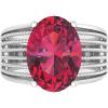 imageMartha Stewart 6 34 Carat Oval Shape Gemstone Hidden Halo Ring with Lab Grown Diamonds in Sterling Silver Choose Your GemstoneRuby