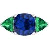 imageMartha Stewart 8 Carat Cushion Cut Gemstone Three Stone Ring with Lab Grown Diamonds in Sterling Silver Choose Your GemstoneOption 10