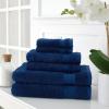 imageMartha Stewart Egyptian Cotton Bath Towels Set  6 Piece 2 Bath Towels  2 Hand Towels  2 Washcloths Absorbent Bathroom Towels Bathroom Essentials ButterNavy