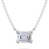 imageMartha Stewart Emerald Cut Lab Grown Diamond Solitaire Necklace in 14 Karat Gold Lab Grown Diamond Necklacewhitegold