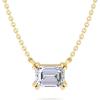imageMartha Stewart Emerald Cut Lab Grown Diamond Solitaire Necklace in 14 Karat Gold Lab Grown Diamond Necklaceyellowgold