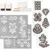 imageMartha Stewart Flora and Fauna Stencils Stamps and Tools Kit 13 pcVintage Florals