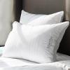 imageMartha Stewart Hotel Collection Pillow 500 Thread Count Damask Stripe Embroidered Feathers Soft Hypoallergenic 100 Cotton Queen Size Set of 2White