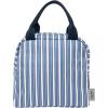 imageMartha Stewart Insulated Lunch Box for Women Spacious Lunch Tote 11quot x 65quot x 135quot Comfortable Carrying Straps ampamp Storage Pocket Deep Ultramarine Stripe