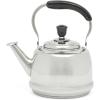 imageMartha Stewart Kingstree Large 2 Qt Heavy Gauge Stainless Steel Tea Kettle  Linen White ExteriorStainless Steel