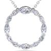 imageMartha Stewart Lab Grown Diamond Marquise Circle Necklace In 14 Karat Gold Lab Grown Diamond Necklace For Womenwhitegold