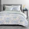 imageMartha Stewart Natalie King Size Duvet 3 Piece Set1 Duvet Cover 2 Pillow Shams Crinkle Velvet Texture Soft ampamp Royal Machine Wash 104quotx92quot with Button Closure ChampagneAqua
