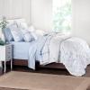imageMartha Stewart Natalie King Size Duvet 3 Piece Set1 Duvet Cover 2 Pillow Shams Crinkle Velvet Texture Soft ampamp Royal Machine Wash 104quotx92quot with Button Closure ChampagneFederal Blue  White