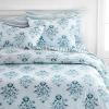 imageMartha Stewart Natalie King Size Duvet 3 Piece Set1 Duvet Cover 2 Pillow Shams Crinkle Velvet Texture Soft ampamp Royal Machine Wash 104quotx92quot with Button Closure ChampagneFloral Blue