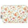 imageMartha Stewart Quilted Makeup Bag Compact Cosmetic Organizer for Women Small Zipper Pouch with PVC Lining 875quot x 4quot x 6quot Floral Cloud Dancer