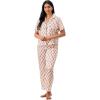 imageMartha Stewart Silky Sleepwear for Women  Satin 2Pc Short Sleeve Notch Collar TopCapri Pant Pajama Set  Sleek and SoftEvening Sand