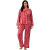 imageMartha Stewart Sleepwear for Women  Silky Satin 2Piece Long Sleeve Notch Collar Pajama Set  Sleek Soft ampamp AlluringJester Red