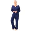 imageMartha Stewart Sleepwear for Women  Sparkle ampamp Shine Ribbed Pajama Set  Elegant Comfort for Lounging or CelebratingMedieval Blue
