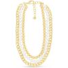 imageMartha Stewart Three Strand Pearl Gold Ball and Chain Necklace In Gold 18 Inches For Women