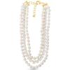 imageMartha Stewart Three Strand Pearl and Crystal Necklace In Gold 18 Inches For Women
