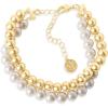 imageMartha Stewart Two Strand Pearl and Gold Ball Bracelet 7 Inches For Women