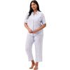 imageMartha Stewart Womens Pajama Capri Set  Lightweight Sleepwear  2Pc Capri Pant and Notch Collar Short Sleeve Button DownDutch Canal