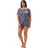 imageMartha Stewart Womens Pajama Set  Soft Breathable Sleepwear  2Pc Notch Collar Short Sleeve Button Down  Relaxed ComfortMedieval Blue