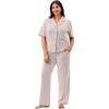 imageMartha Stewart Womens Pajama Shorts Set  Soft Ribbed Jersey Sleepwear  2Pc Short Sleeve Top and Shorts  Light and ComfyCharcoal