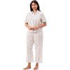 imageMartha Stewart Womens Poplin Pajama Set  2 pc Notch Collar Short Sleeve Top ampamp Pants  Soft Cotton Breathable SleepwearBright White