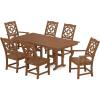 imageMartha Stewart by POLYWOOD Chinoiserie 7Piece Farmhouse Dining Set SandTeak