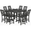 imageMartha Stewart by POLYWOOD Chinoiserie 9Piece Square Bar Set with Trestle Legs SandBlack