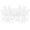 imageMartha Stewart by POLYWOOD Chinoiserie 9Piece Square Bar Set with Trestle Legs SandWhite
