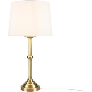 imageHampton Hill Aelorian Table Lamp  Antiqued Brass Nightstand Bedside Lamp Bedford Collection Farmhouse Study Lamp Clear Polarized Cord Socket Swtich Empire Fabric Shade 225quot H