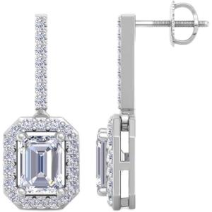 imageMartha Stewart 2 12 Carat Lab Grown Diamond Drop Earrings In 14K Gold Emerald Cut Lab Grown Diamond Earringswhitegold