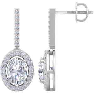 imageMartha Stewart 2 12 Carat Lab Grown Diamond Drop Earrings In 14K Gold Oval Shape Lab Grown Diamond Earringswhitegold