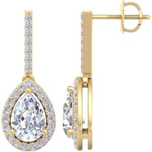 imageMartha Stewart 2 12 Carat Lab Grown Diamond Drop Earrings In 14K Gold Pear Shape Lab Grown Diamond Earringsyellowgold