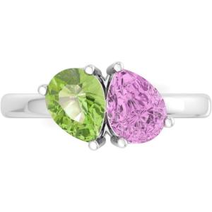 imageMartha Stewart 2 Carat Two Stone Gemstone Ring For Women in Sterling Silver Gemstone Jewelry For WomenOption 3
