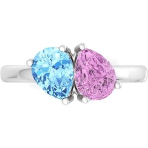 imageMartha Stewart 2 Carat Two Stone Gemstone Ring For Women in Sterling Silver Gemstone Jewelry For WomenOption 4