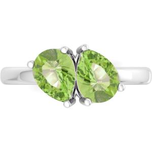 imageMartha Stewart 2 Carat Two Stone Gemstone Ring For Women in Sterling Silver Gemstone Jewelry For WomenOption 7