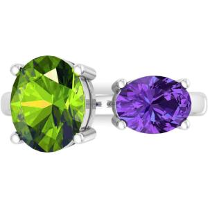 imageMartha Stewart 3 34 Carat Two Stone Gemstone Ring For Women in Sterling Silver Gemstone Jewelry For WomenOption 6