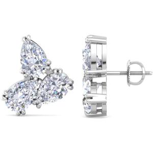 imageMartha Stewart 3 Carat Lab Grown Diamond Cluster Stud Earrings Pear Shapes in 14K Goldwhitegold