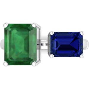 imageMartha Stewart 4 12 Carat Two Stone Gemstone Ring For Women in Sterling Silver Gemstone Jewelry For WomenOption 1