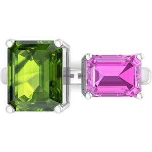 imageMartha Stewart 4 12 Carat Two Stone Gemstone Ring For Women in Sterling Silver Gemstone Jewelry For WomenOption 2