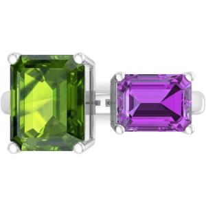 imageMartha Stewart 4 12 Carat Two Stone Gemstone Ring For Women in Sterling Silver Gemstone Jewelry For WomenOption 5