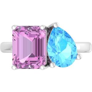 imageMartha Stewart 4 34 Carat Two Stone Gemstone Ring For Women in Sterling Silver Gemstone Jewelry For WomenOption 7