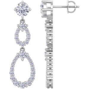 imageMartha Stewart 4 Carat Lab Grown Diamond Drop Earrings In 14 Karat Gold Lab Grown Diamond Earringswhitegold