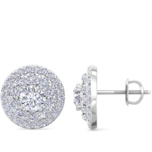 imageMartha Stewart 4 Carat Lab Grown Diamond Halo Stud Earrings In 14K Gold Lab Grown Diamond Earrings for Womenwhitegold